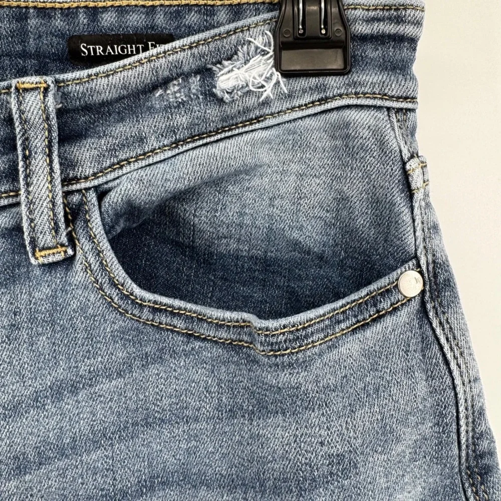 Judy Blue Straight Fit Jean Light/Medium Wash Denim Women 13/31 Boot Cut Stretch